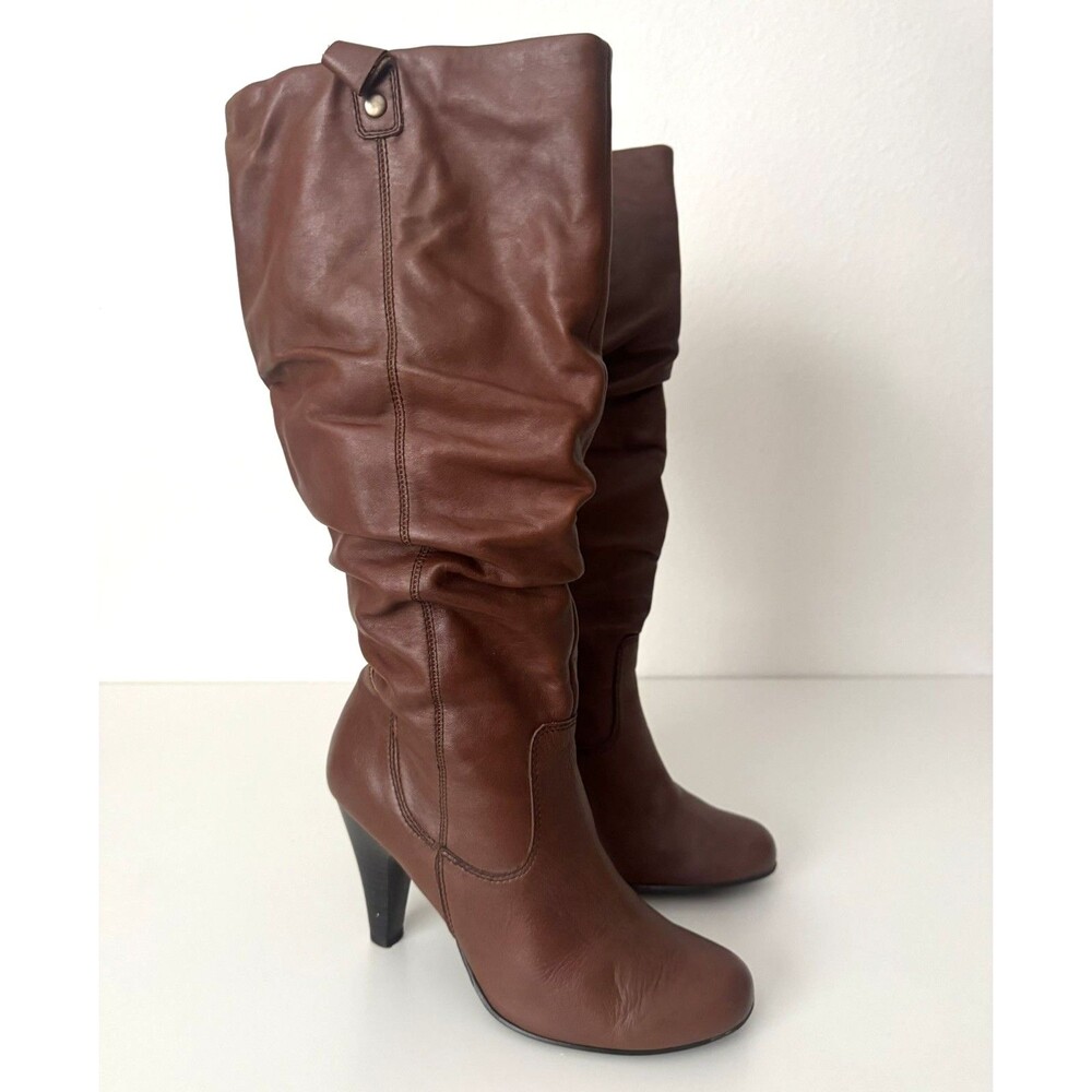 ALDO Brown Wide Calf Boots Genuine Leather Slouch Knee High Women’s 9 / EU 40
